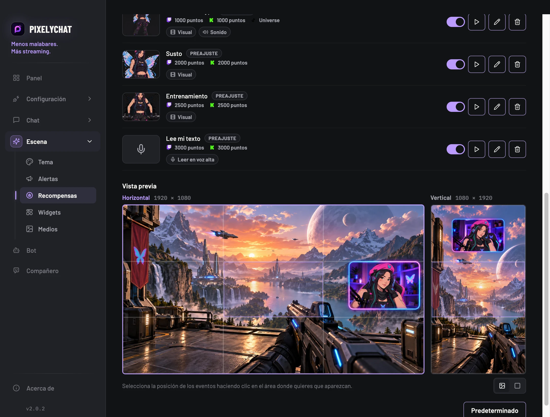 Editor de Recompensas